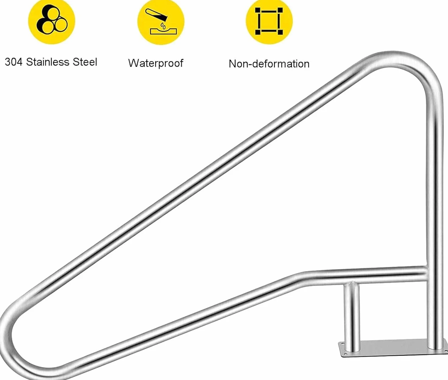 Barandilla de Escalera de Piscina de Acero Inoxidable para Piscina Enterrada Pasamanos