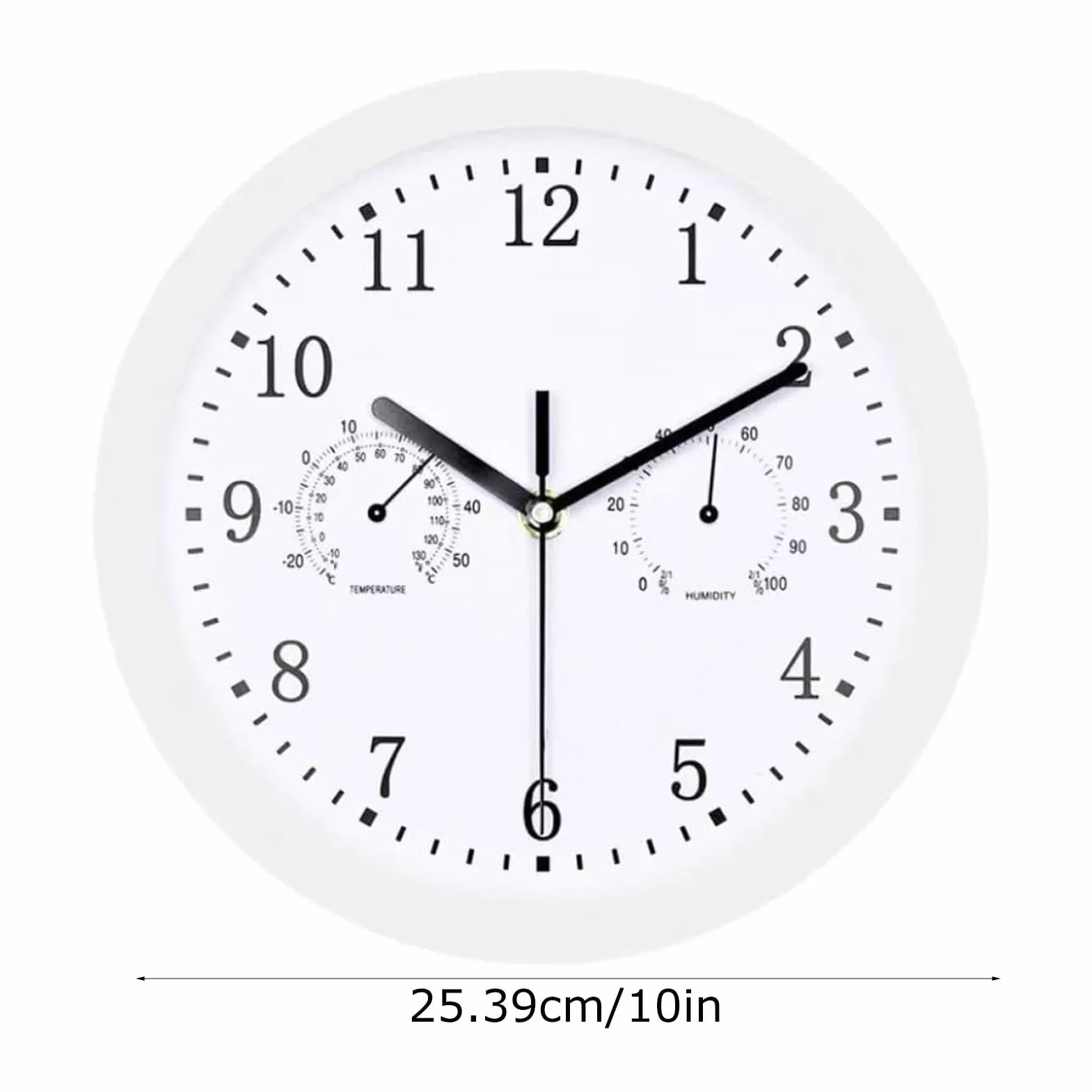 Reloj de pared exterior 10 pulgadas resistente a la intemperie con termómetro e higrómetro