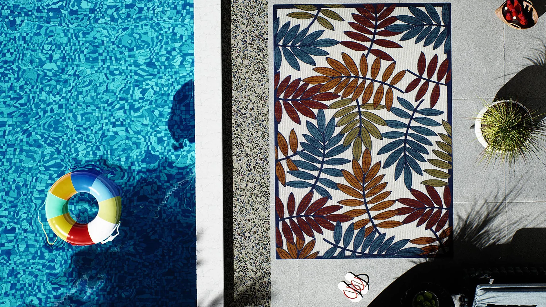 Alfombra Cabana Interior Exterior 70x140 cm Multicolor Patrón en Relieve
