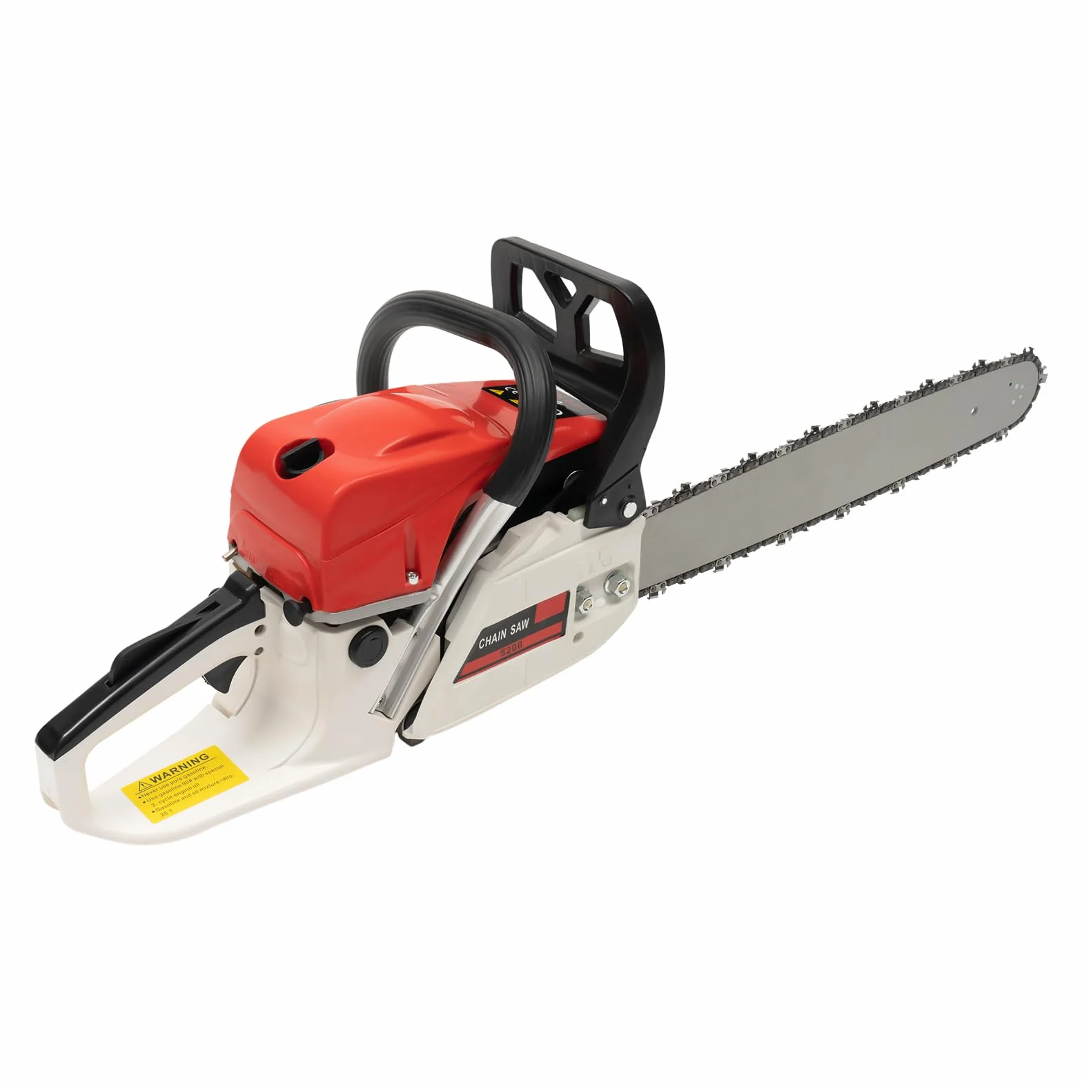 Motosierra a Gasolina 52cc Profesional 2,0kW, Sierra de Cadena con Espadín 51cm (20") y Arranque por Tiro, Doble Interruptor y Freno de Cadena, para Tala, Poda, Leña y Jardinería, con Kit Completo