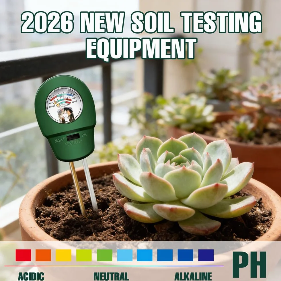 Medidor de Humedad del Suelo 3-en-1, Medidor Humedad Plantas con Prueba de PH, Luz, para Jardinería