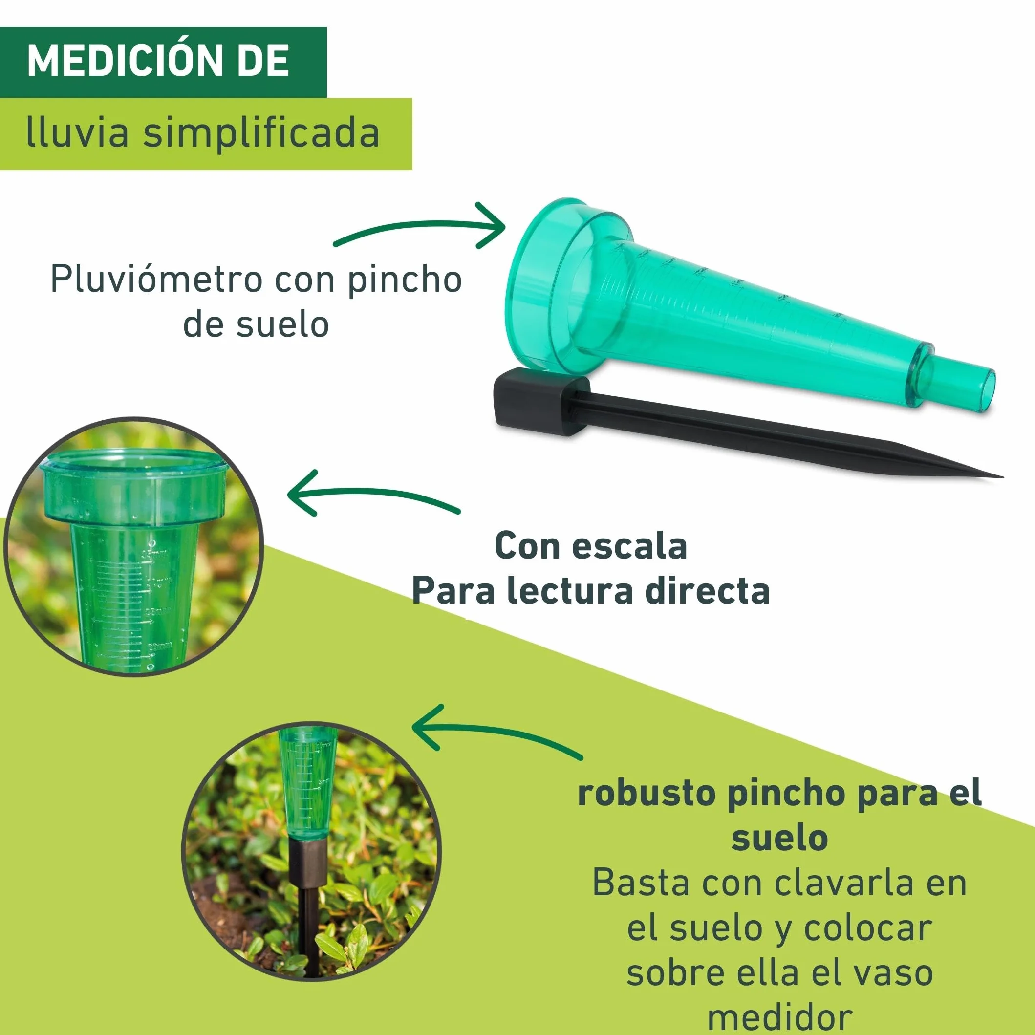Windhager Pluviómetro con Pica de Tierra 22 cm