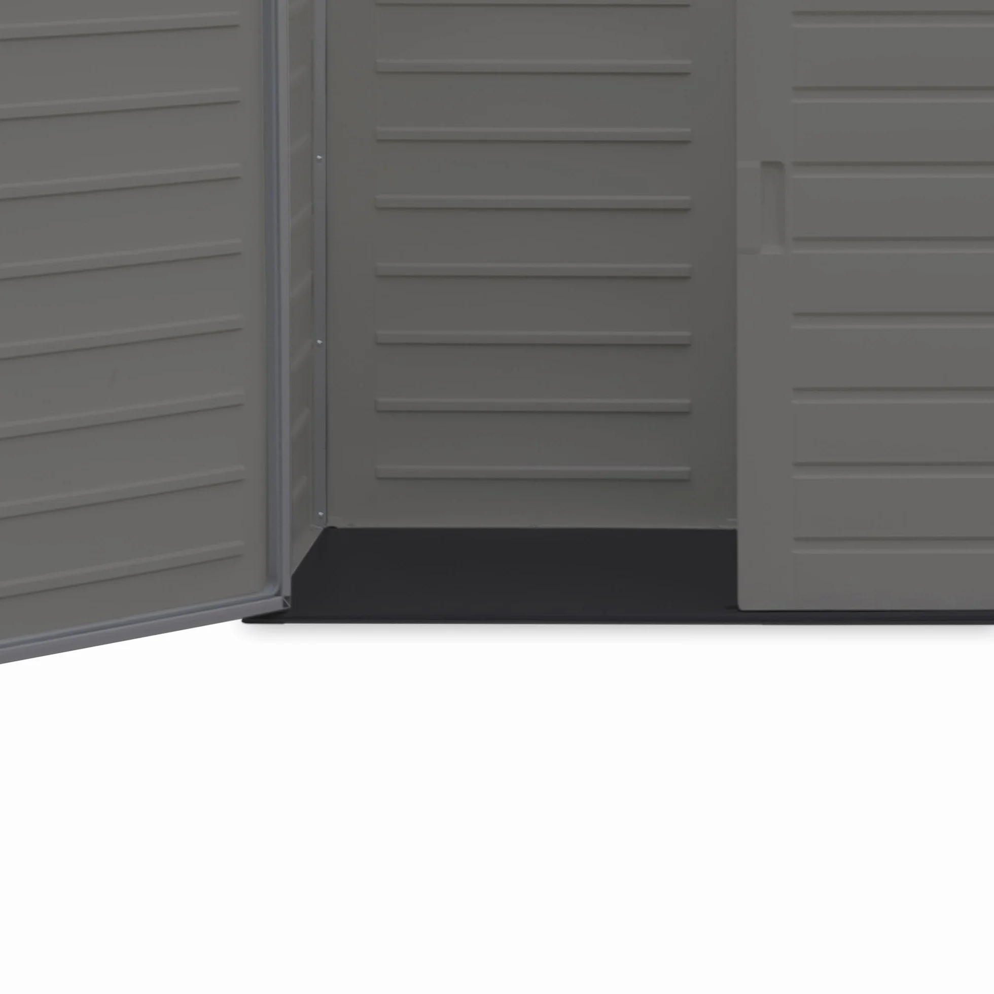Wasabi Armario Exterior Resina 1170L 140x82x124cm Suelo Incluido Puerta Doble Tapa Abatible Cobertizo Jardín