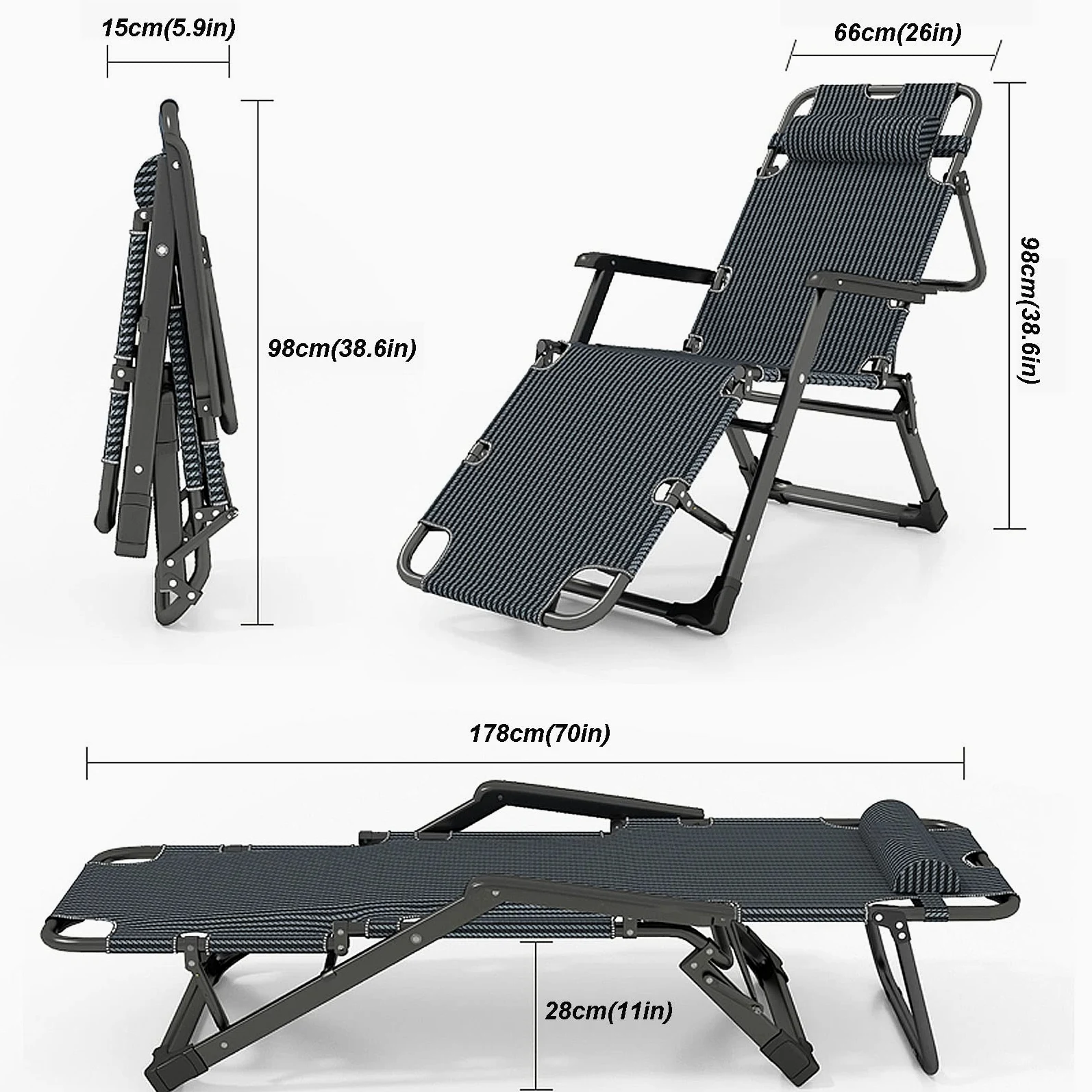 Sillas de Gravedad Cero, sillas de Gravedad, sillones reclinables para Patio, sillas de Camping Ajustables para Exteriores, soportan 200 kg.