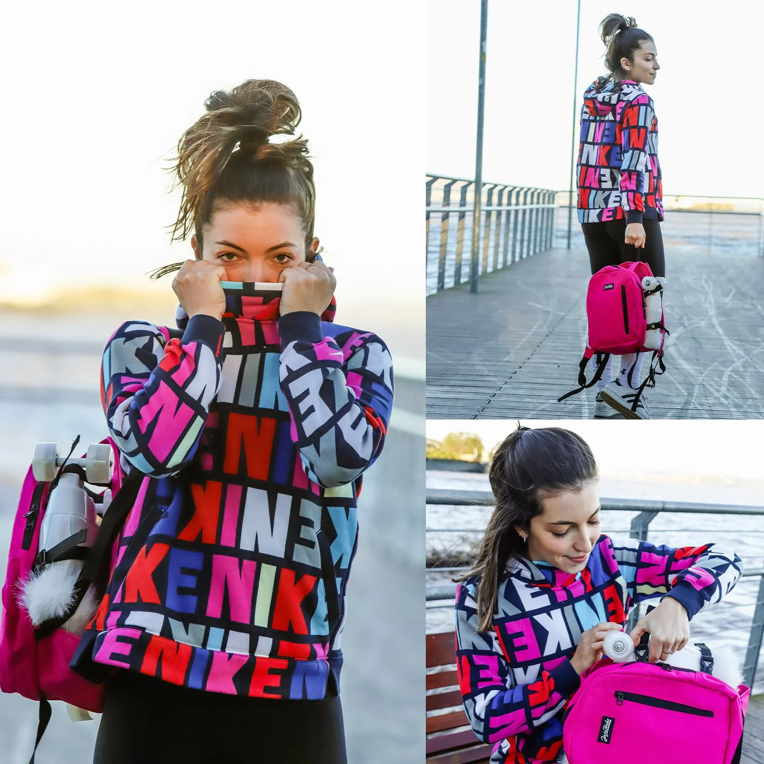 Bolsas de Patines para Mujeres y Hombres, Mochila Deportiva Multifuncional para Patines de Ruedas, Hielo y en Línea