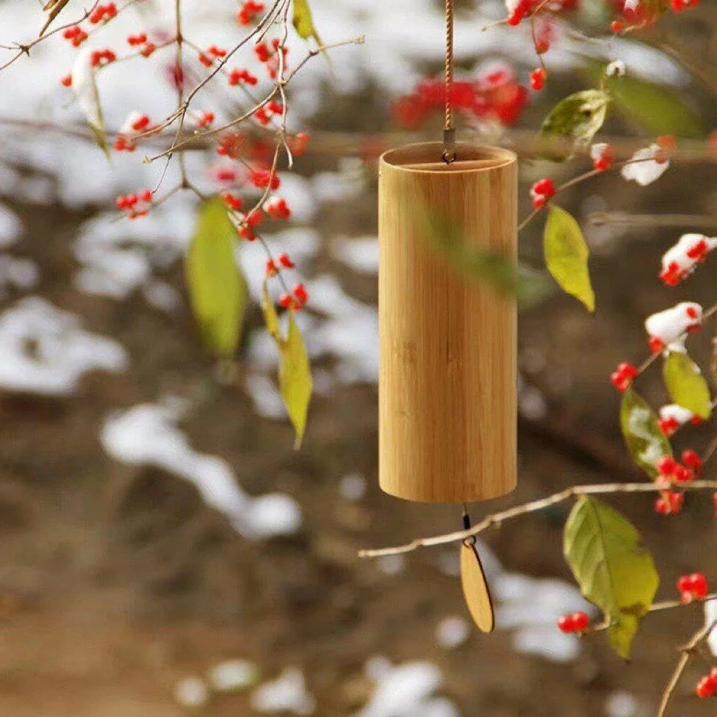 Wudaizhi Campana De Viento De Bambú, Campanillas De Viento, Artesanía, Jardín Al Aire Libre, Patio, Decoración del Hogar, Meditación Zen, Acorde C G