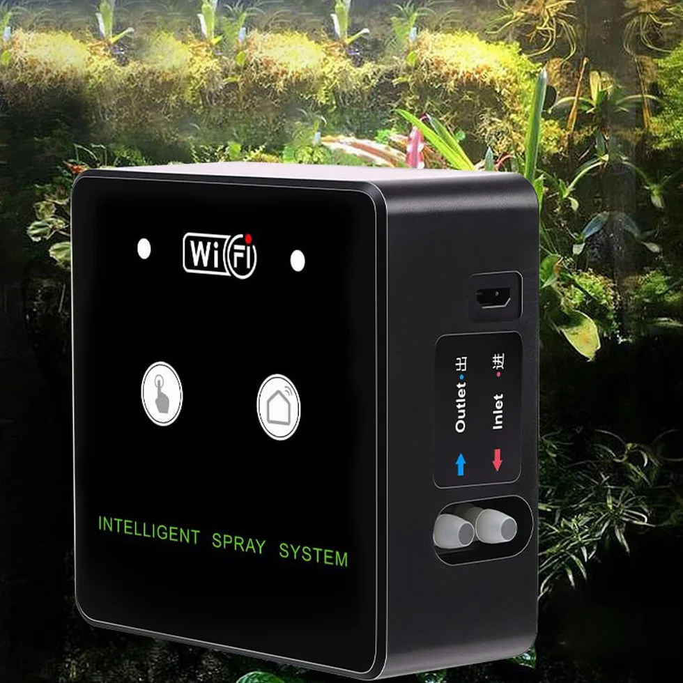 de Riego Inteligente para Terrario, Boquillas de Pulverización 360°, Control Remoto por Teléfono Móvil, 10m