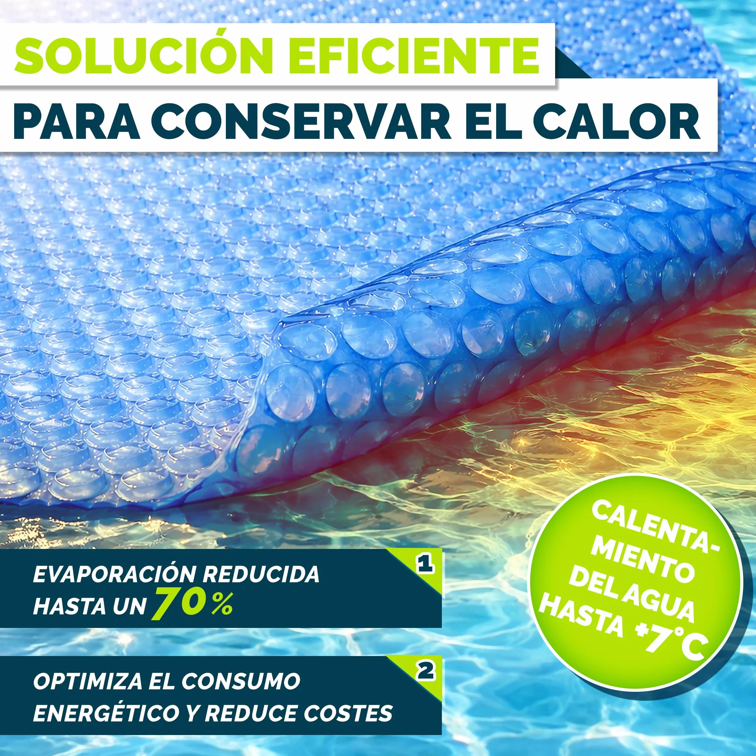 Cobertor Solar para Piscinas Rectangular 800x400 cm 120 µm Calefacción Agua