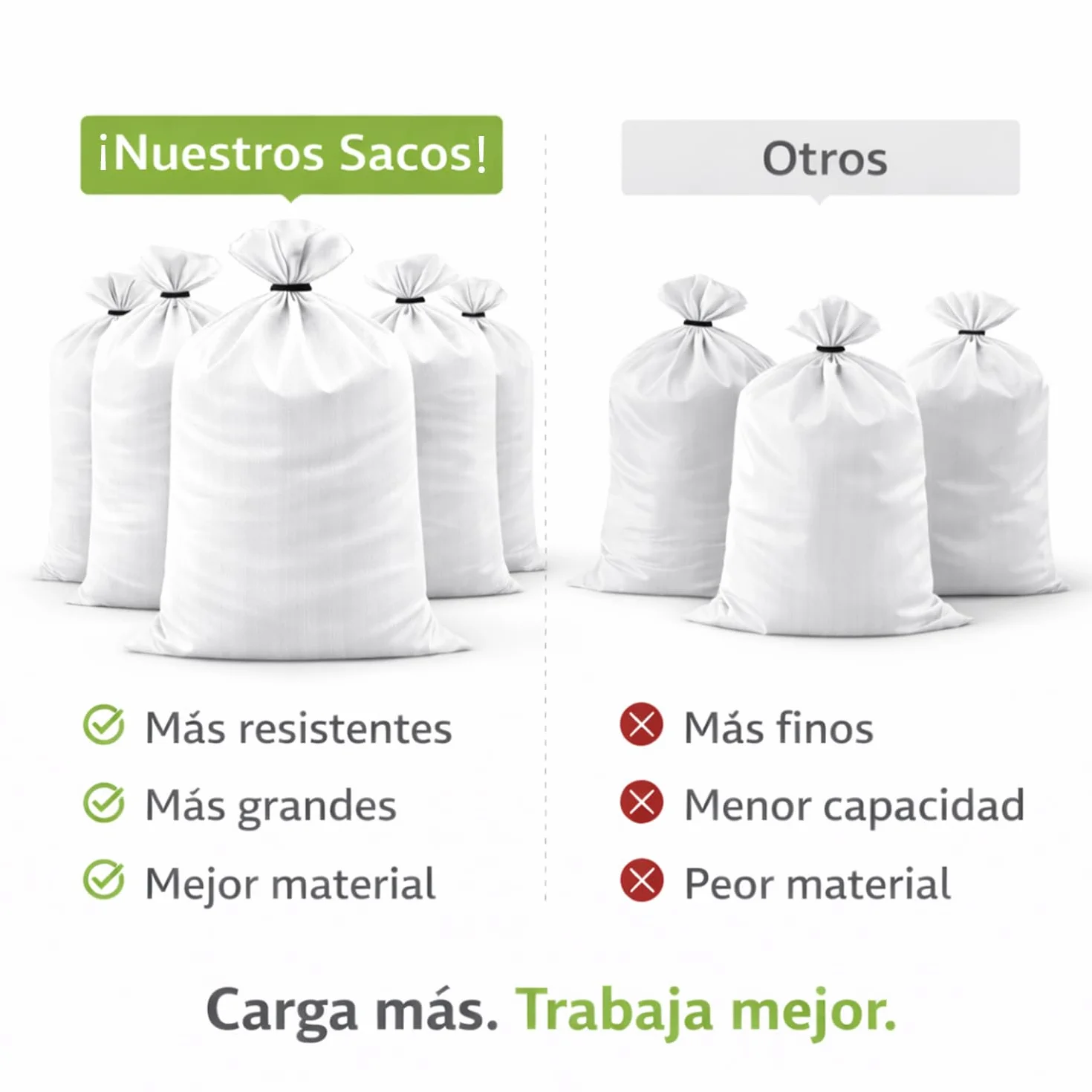 Sacos para Escombros 130x80 cm Rafia PP Blanca Extra Resistentes 10 Unidades