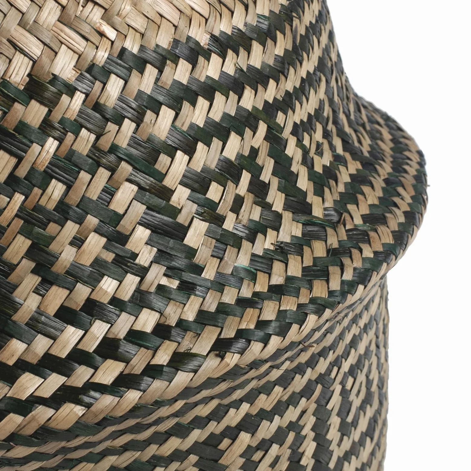 Cesta Mimbre Decoracion Naturales Cesta para Plantas Almacenaje Macetas Seagrass (Raya Negra)
