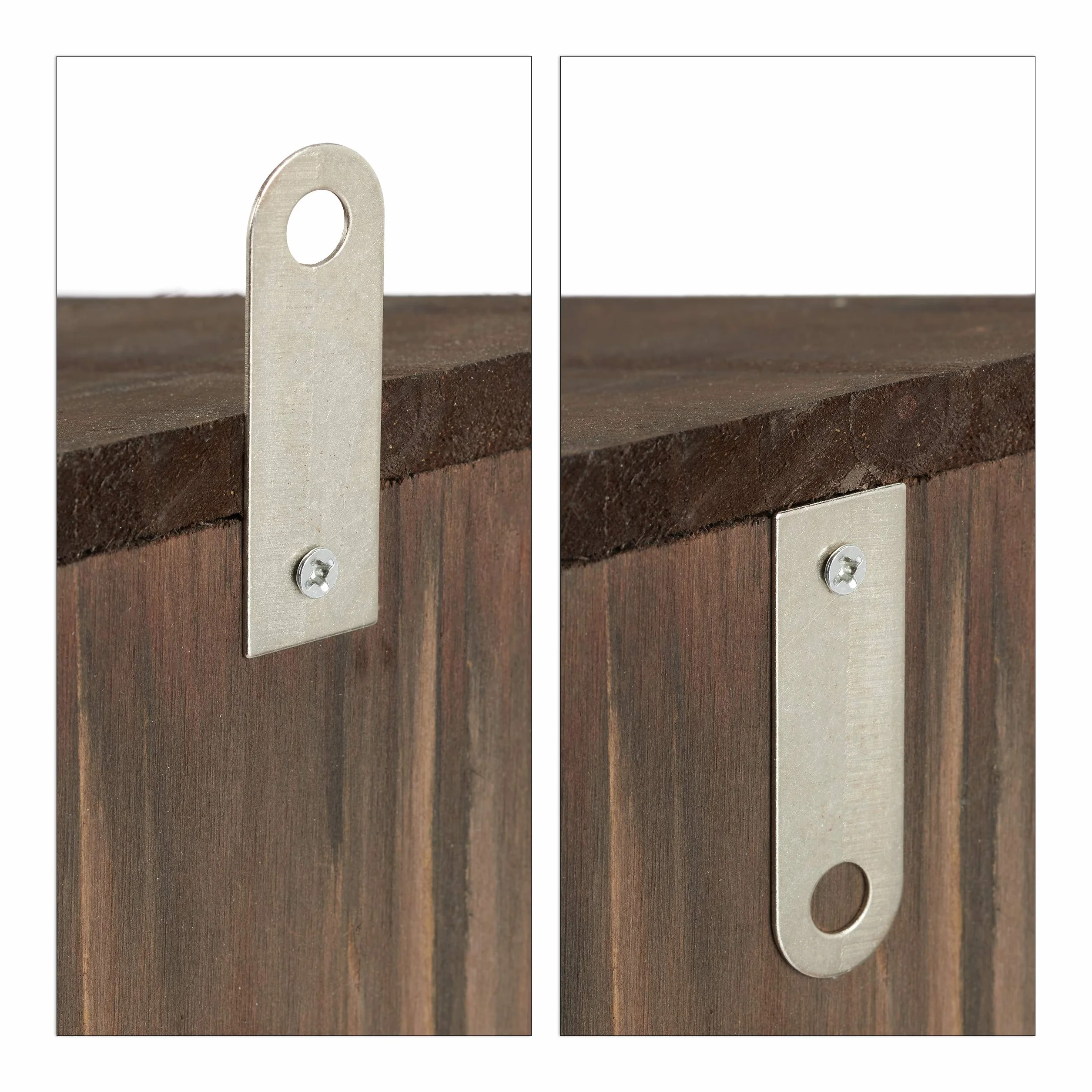 Relaxdays Comedero Ardillas para Colgar, Madera de Abeto, Marrón Oscuro, 17,5 x 14 x 25 cm