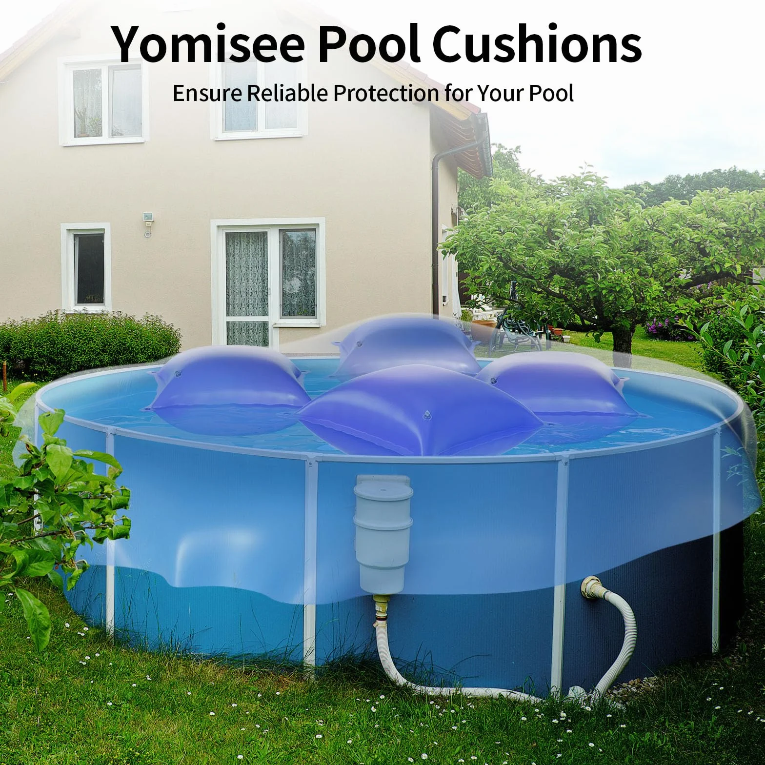 Cojín de piscina de invierno XXL 120 x 120 cm, cojín de aire para piscina