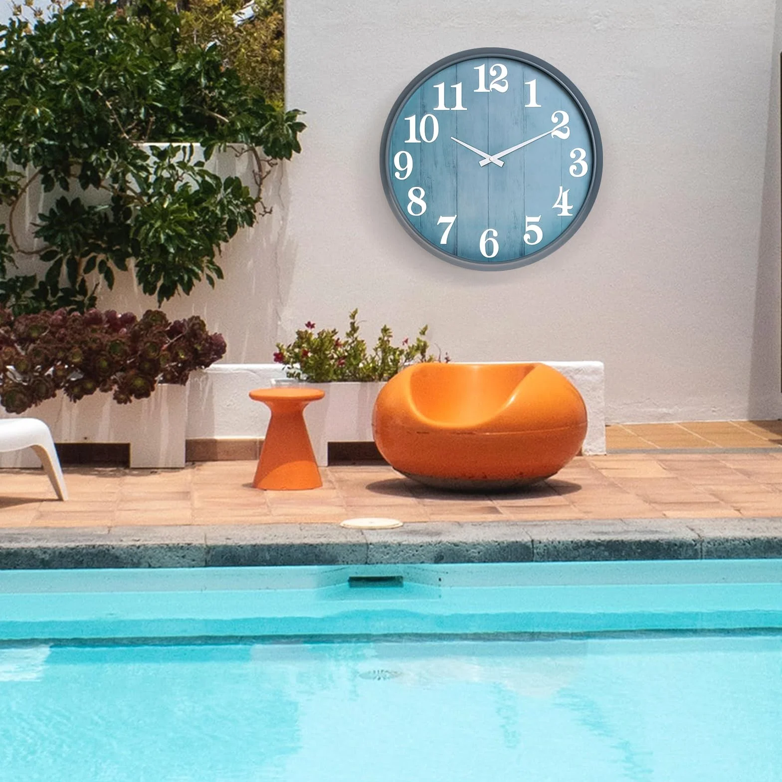 eYotto Reloj de jardín Impermeable 46 cm silencioso Gran tamaño Funciona con Pilas para terraza decoración