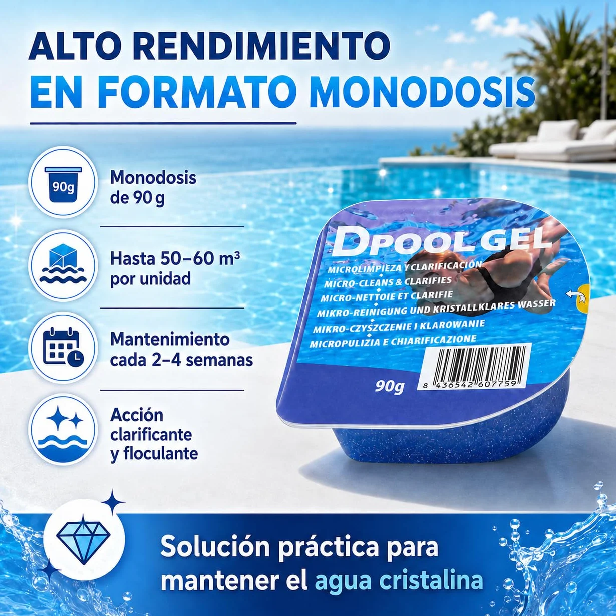 Dpool Gel Clarificante Piscinas 90g Monodosis DIASA Industrial