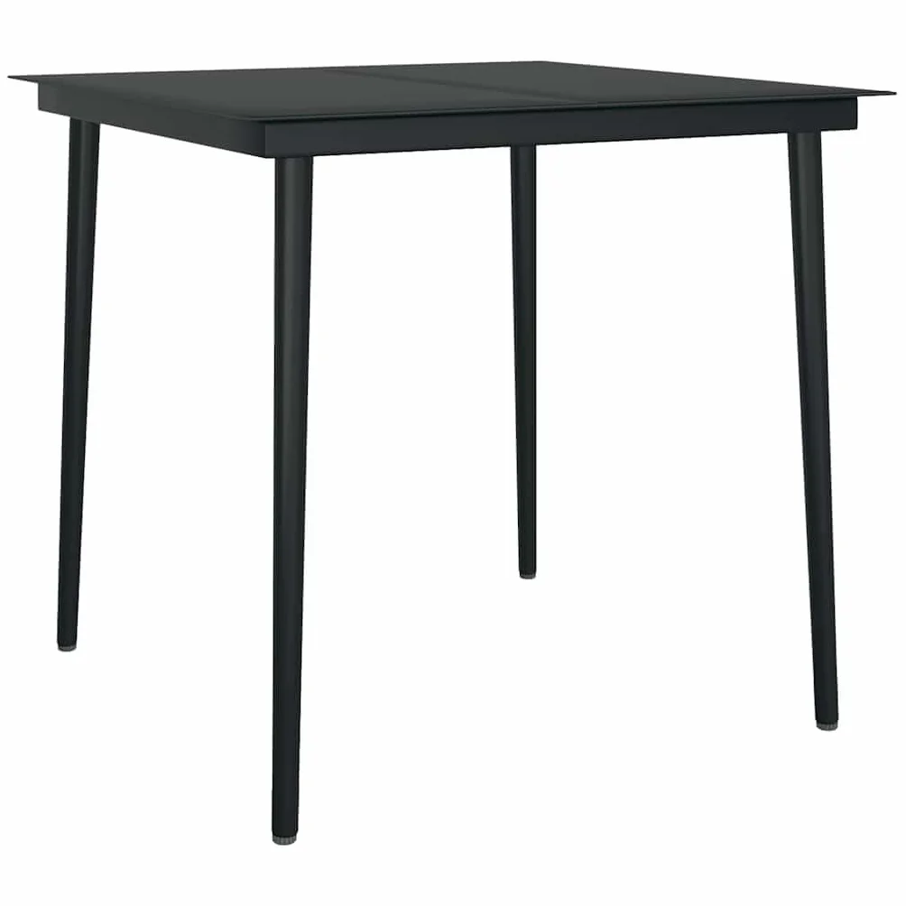 IKAYAA Mesa y 4 Sillas de Comedor Jardin Juego de Comedor de Exterior Mesa de Jardín con 4 Sillas Conjunto Jardin Exterior Ratán Sintético y Acero #2