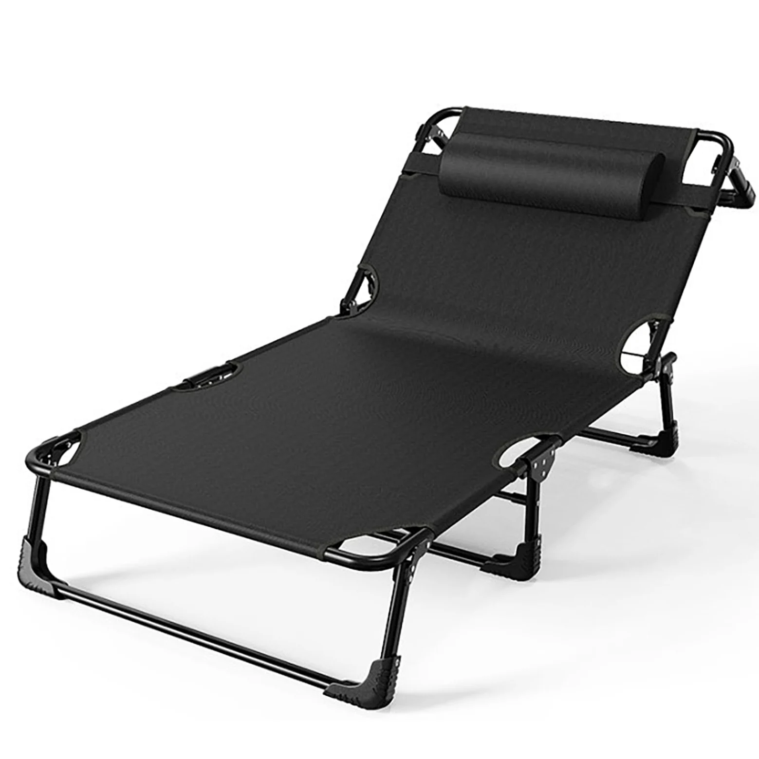 HUHJYUGE Tumbona Playa Plegable, Tumbona Reclinable Exterior Gravedad Cero, Hamaca Silla de Camping Plegable con Reposacabezas y Respaldo Ajustable, para Jardín Piscina Terraza