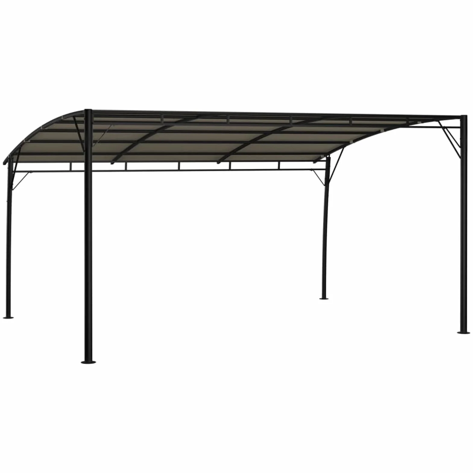 Pabellón de jardín toldo terraza cenador 4 x 3 x 2,55 m gris topo