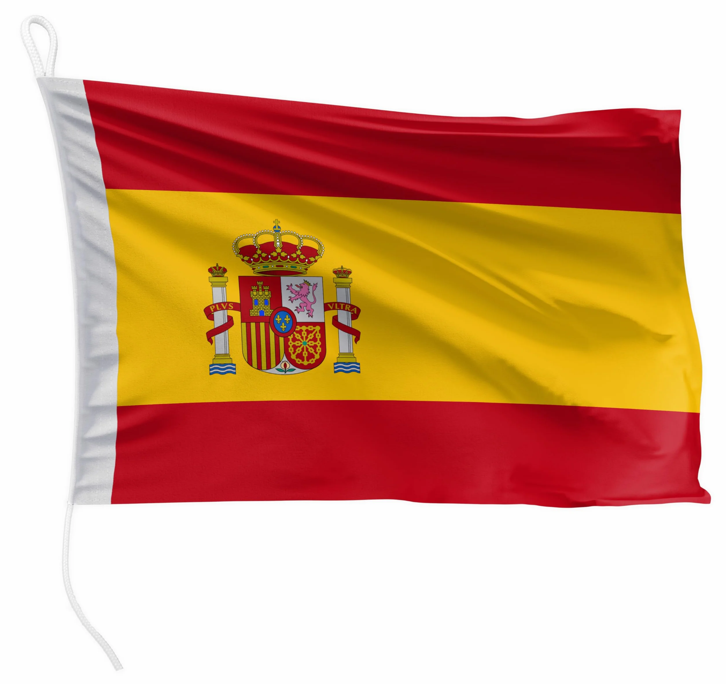 Bandera de barco España 30x20 cm apaisada 115g/m² tela impresa con cuerda y lazo
