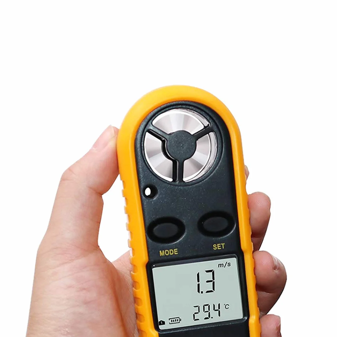 TOPWAY Anemómetro Digital LCD Medidor Velocidad Viento Temperatura Luz Fondo Navegar Surf Pescar