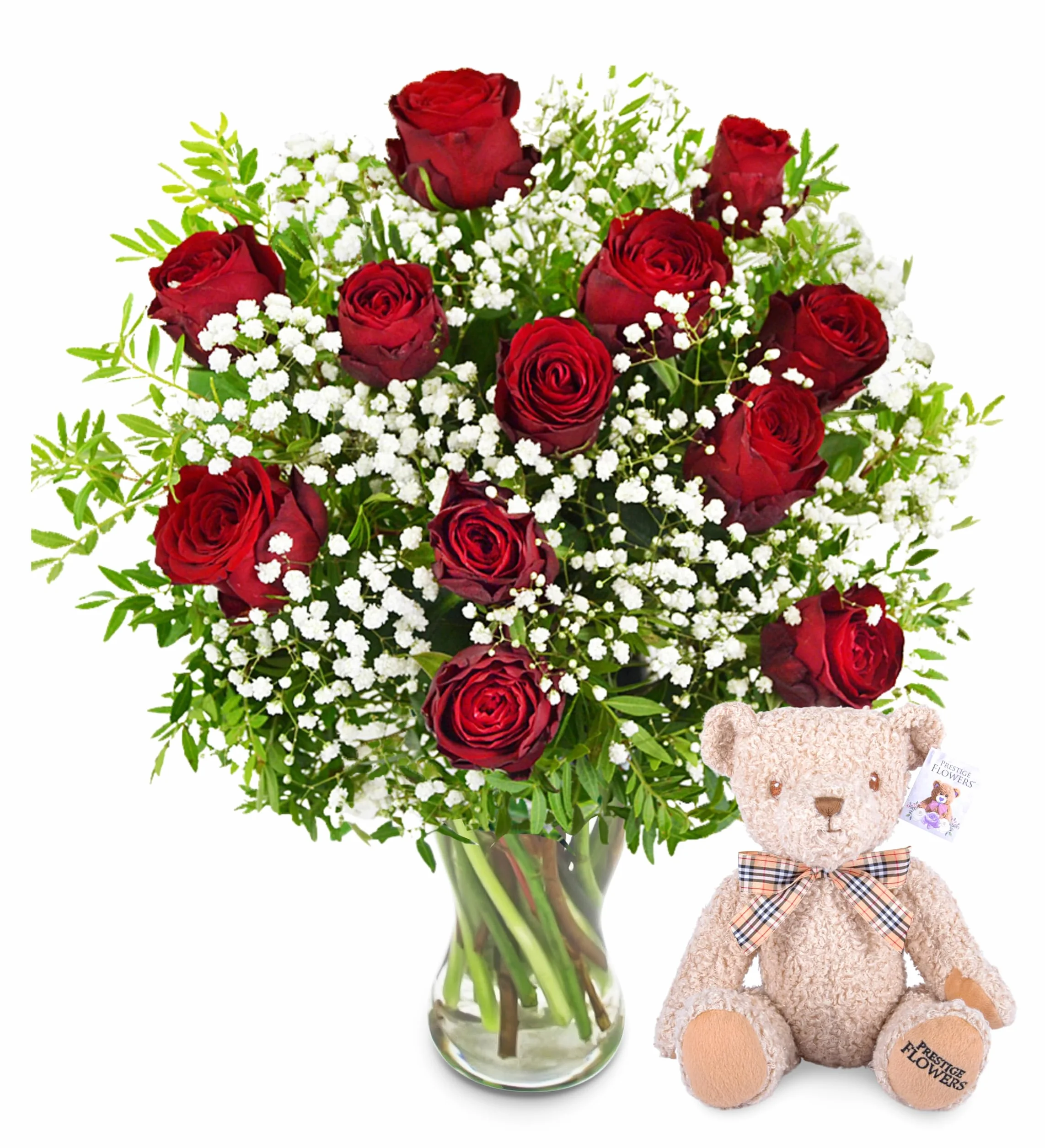 Flores de amor con Oso - Ramo de Flores Fresco para Cumpleaños o Día de la Madre