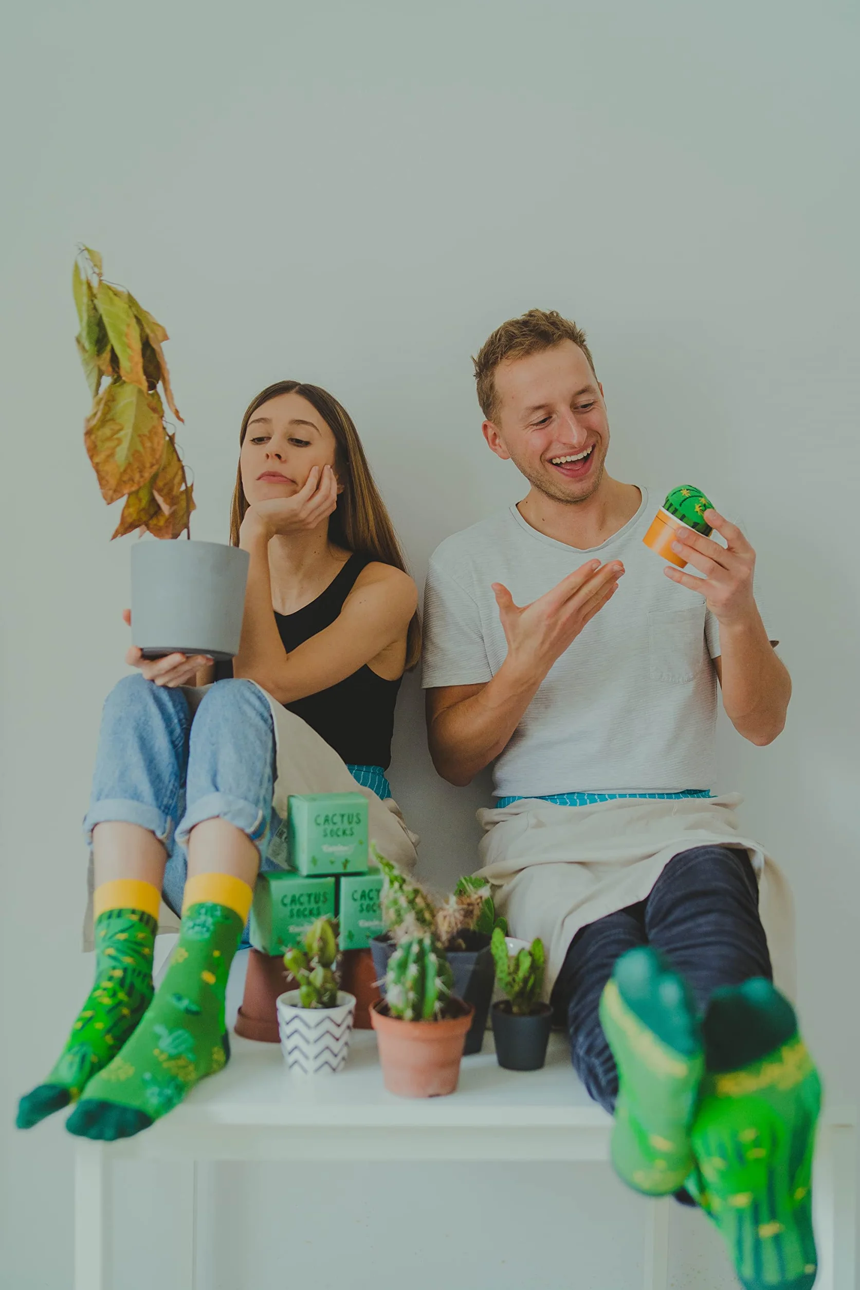 Calcetines Cactus Verdes para Mujer y Hombre Regalo Divertido Talla 36-40