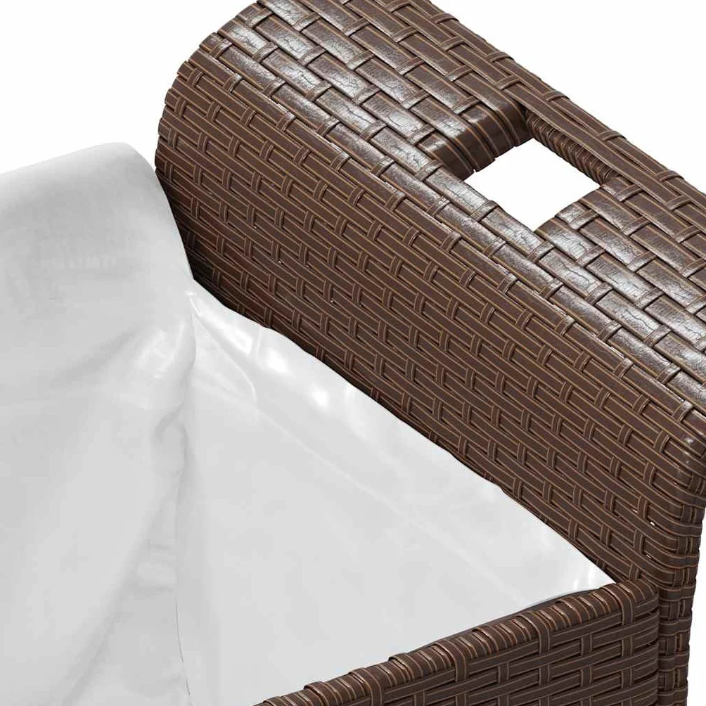 vidaXL Banco de jardín ratán sintético marrón 116x46x57 cm