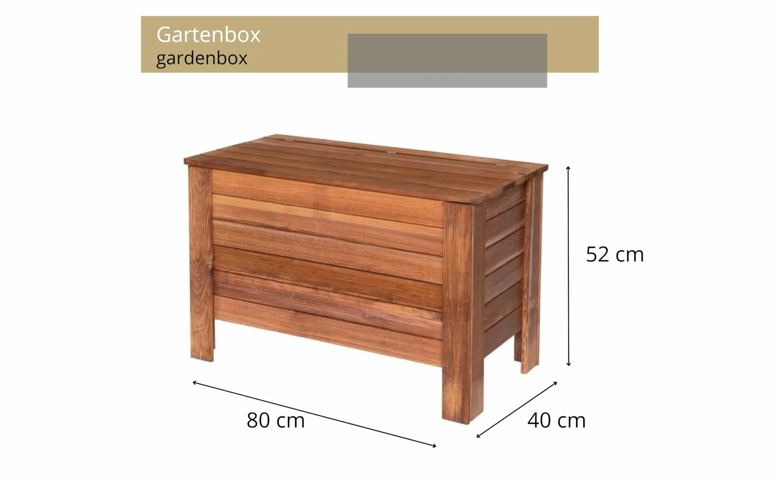 Arcón de Jardín 166 L Madera Maciza de Pino 80x52x40 cm Marrón Caja de Almacenaje