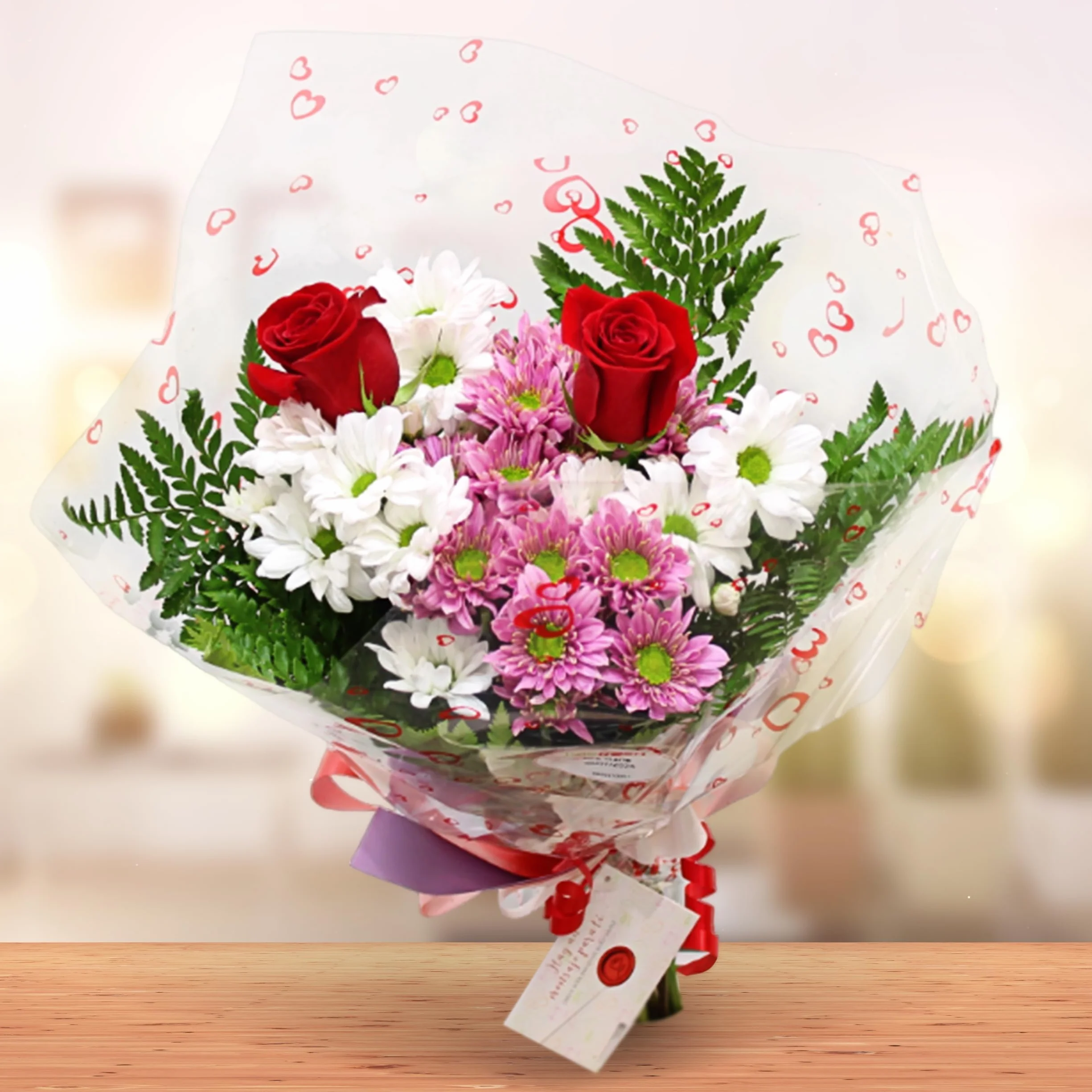 Pareja Rosas Rojas Naturales teleROSA - Flores naturales a domicilio con tarjeta dedicatoria