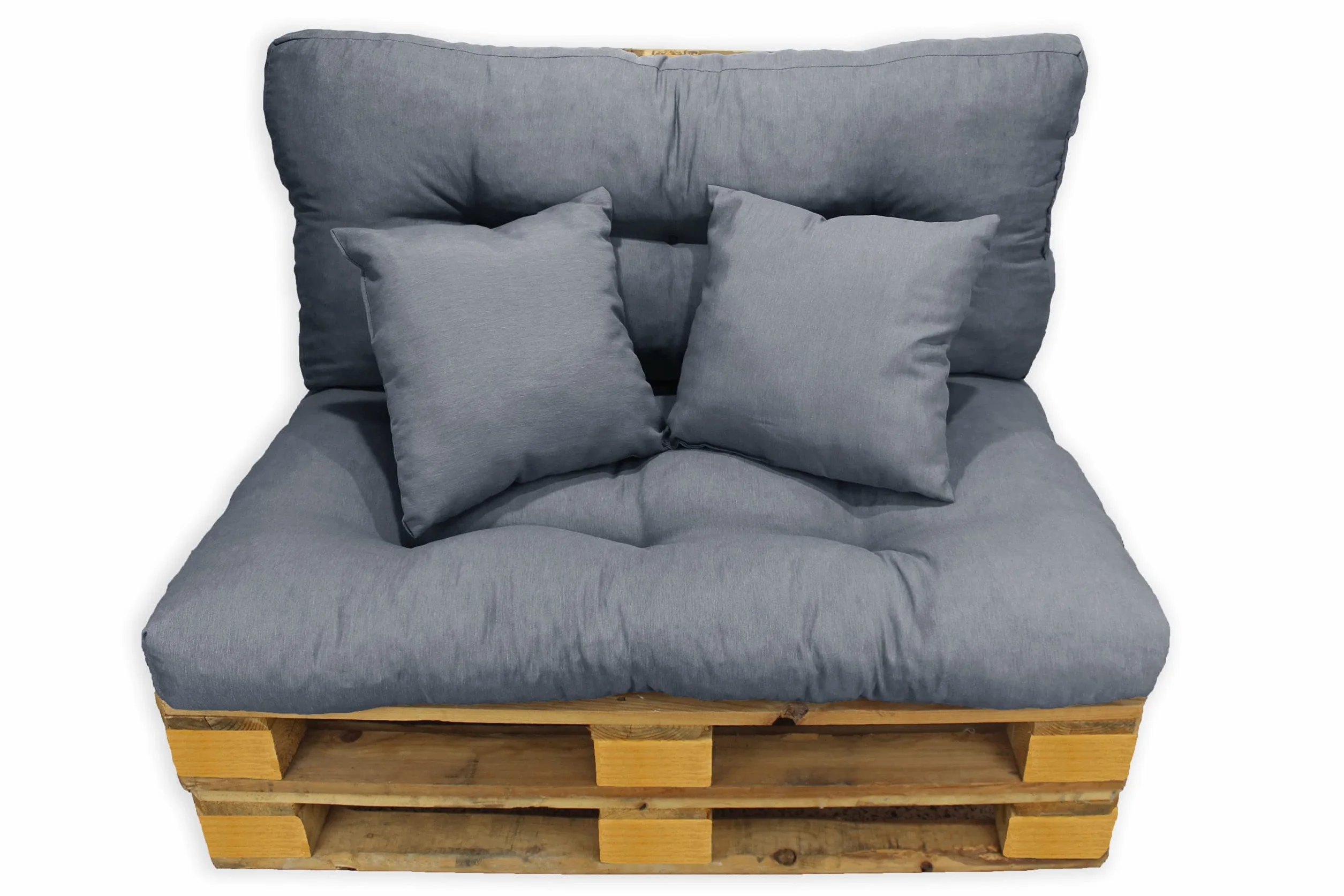 Cojines Sofá Palets Conjunto 4 Piezas 120x80 cm Gris Oscuro Interior Exterior
