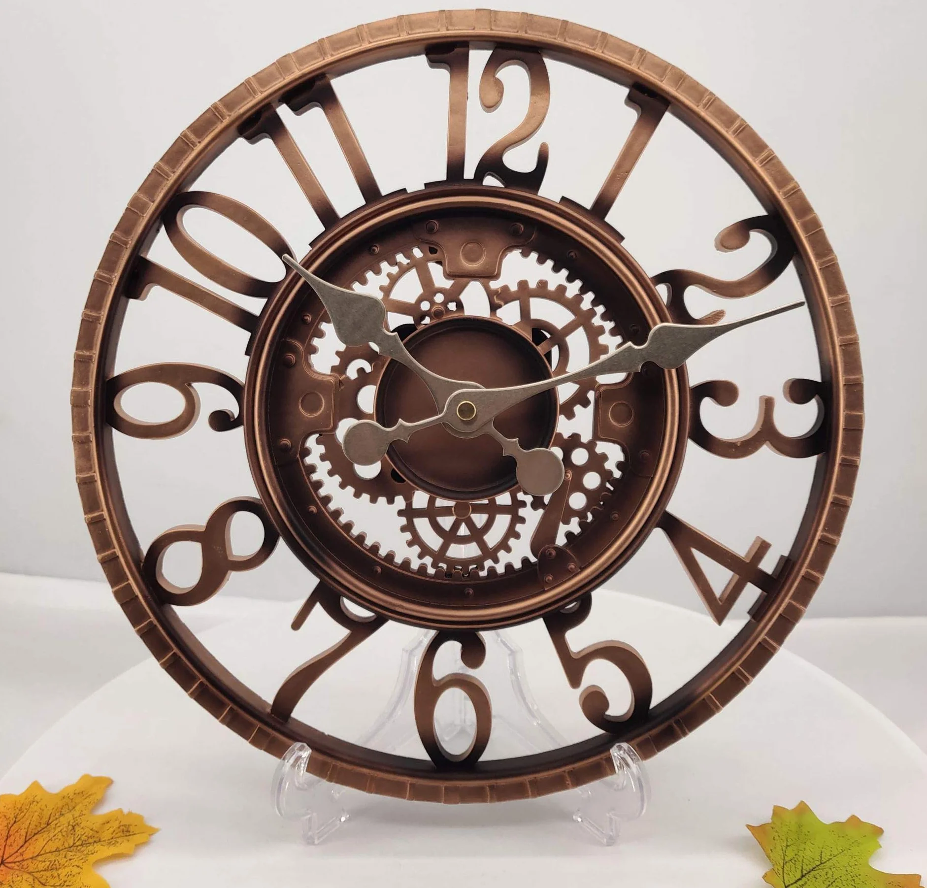Reloj de Pared Impermeable 30 cm Cobre para Jardín Exterior