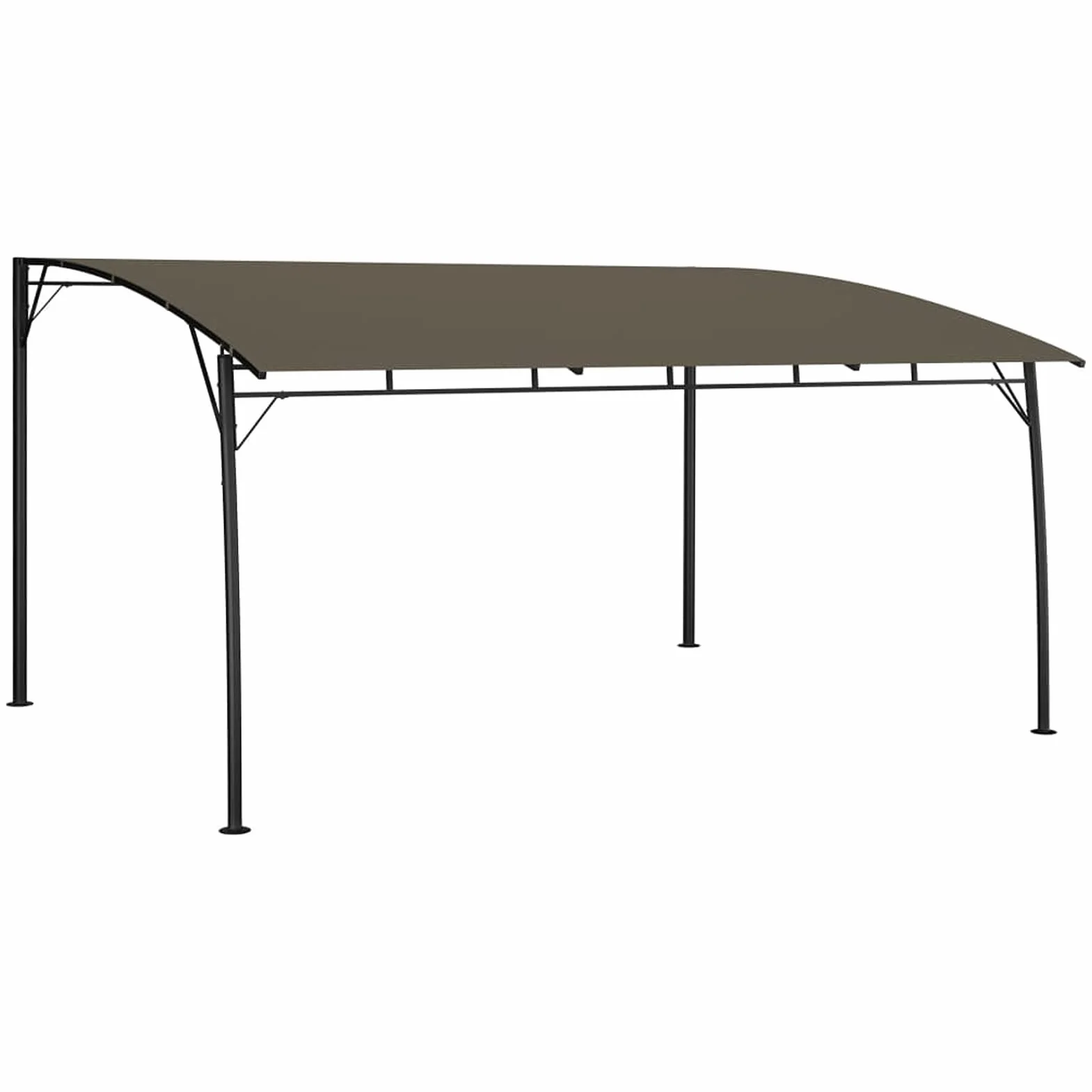 Pabellón de jardín toldo terraza cenador 4 x 3 x 2,55 m gris topo