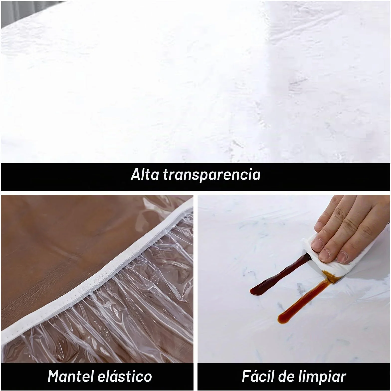 Sporgo Mantel transparente redondo impermeable PVC jardín 120-140 cm