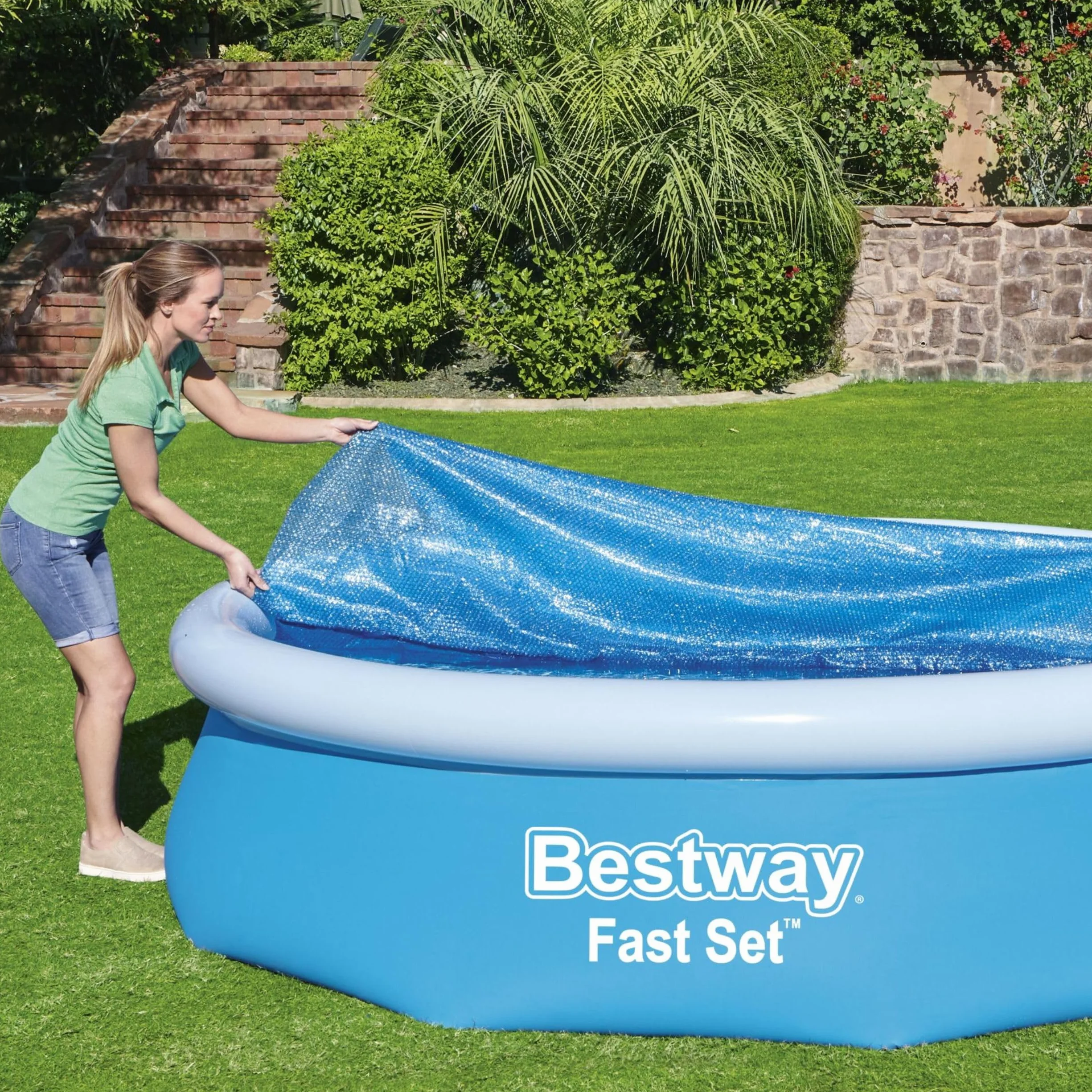 Bestway Cubierta solar para piscina Steel Pro 305 cm