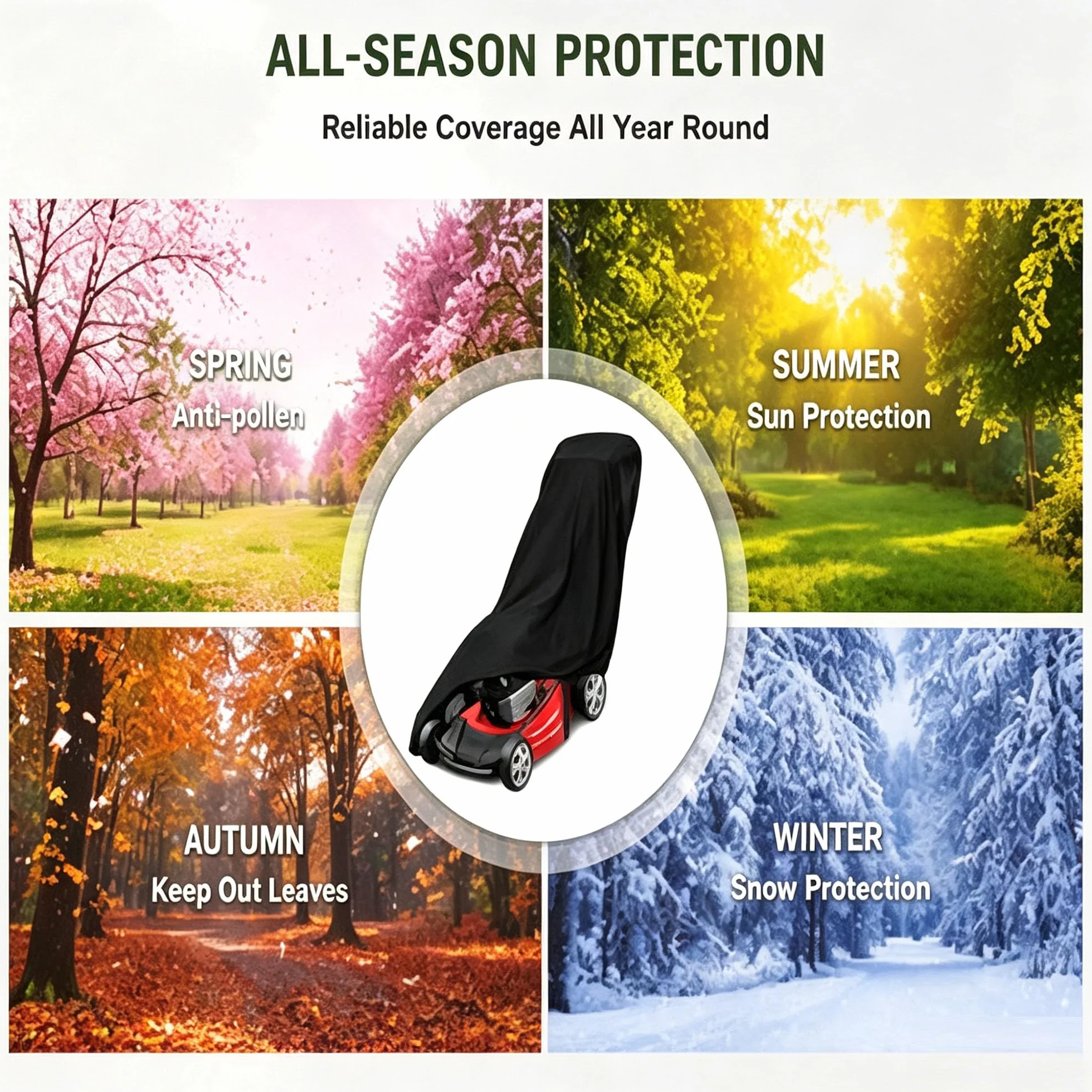 Funda para Cortacésped Impermeable para Garland Brush 60 2021-2026 Cubierta Protectora Resistente a los Rayos UV al Polvo Intemperie Cortacésped de Jardín Uso Exterior
