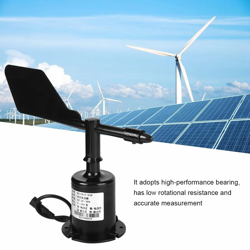 Fdit Sensor de Velocidad del Viento 0-10 V Ligero Medición Dirección 8 Indicaciones