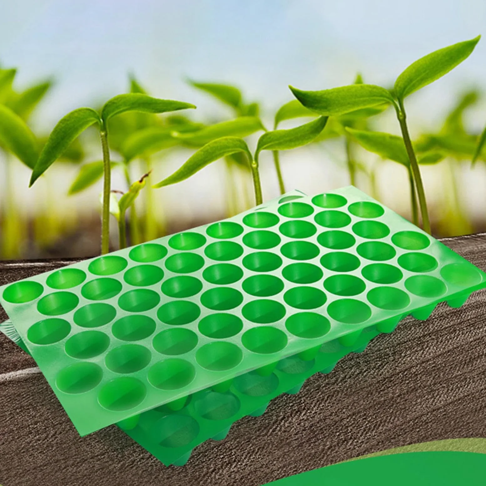 10 Piezas Bandejas para Semilleros Plantas Cultivo Reutilizable Propagación Orificios Pet Resistente Adecuado para Viveros Jardines Hogar Centros Come, 100 Hoyos