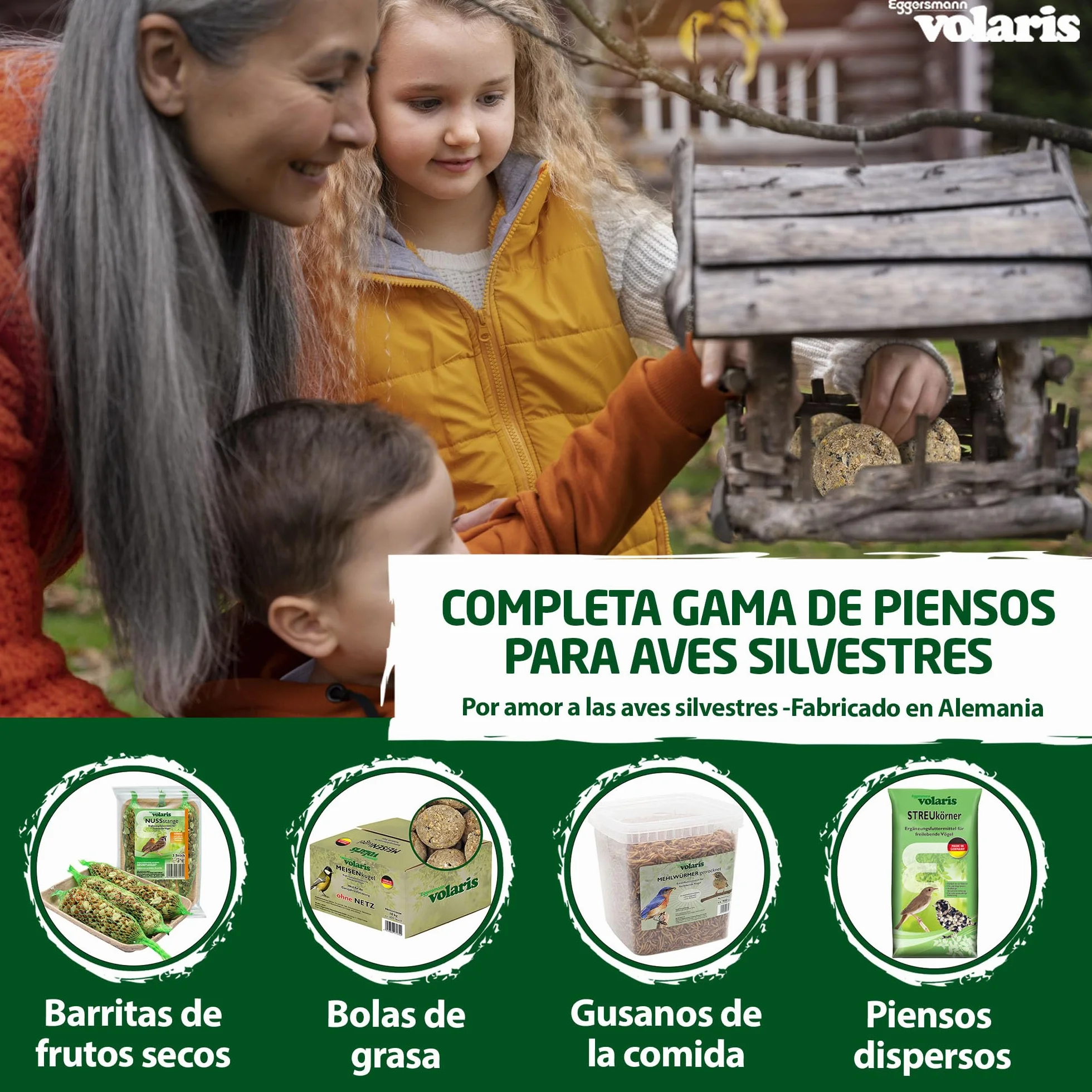 Eggersmann Volaris Meisenknödel con red 200 piezas 18 kg Alimento para pájaros silvestres