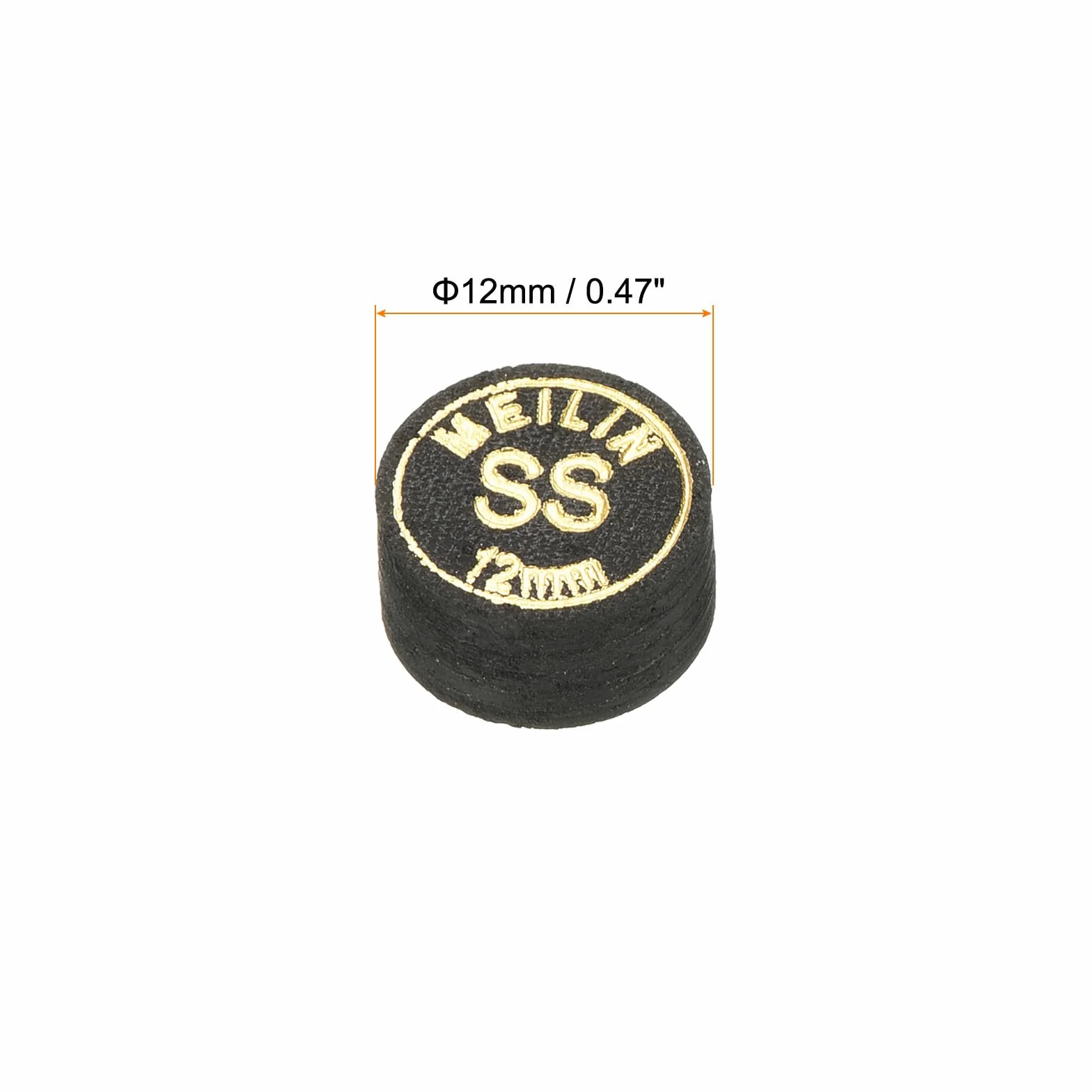 PATIKIL 12mm Billar Taco Puntas, 2 Paquete Super Suave Múltiples Capas Pool Billar Taco Puntas Laminados Pegamento Snooker Palo Puntas Billar Accesorios, Negro