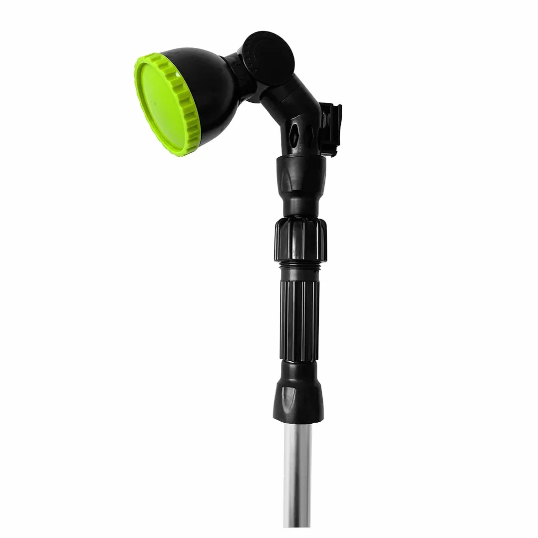 Acomoda Ducha de Jardín de Aluminio Altura Regulable 230 cm Cabezal Rotante 180° Conector Universal