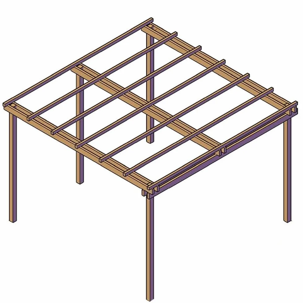 Pérgola de jardín autoportante 3 x 3 metros madera de pino impregnada clase 4