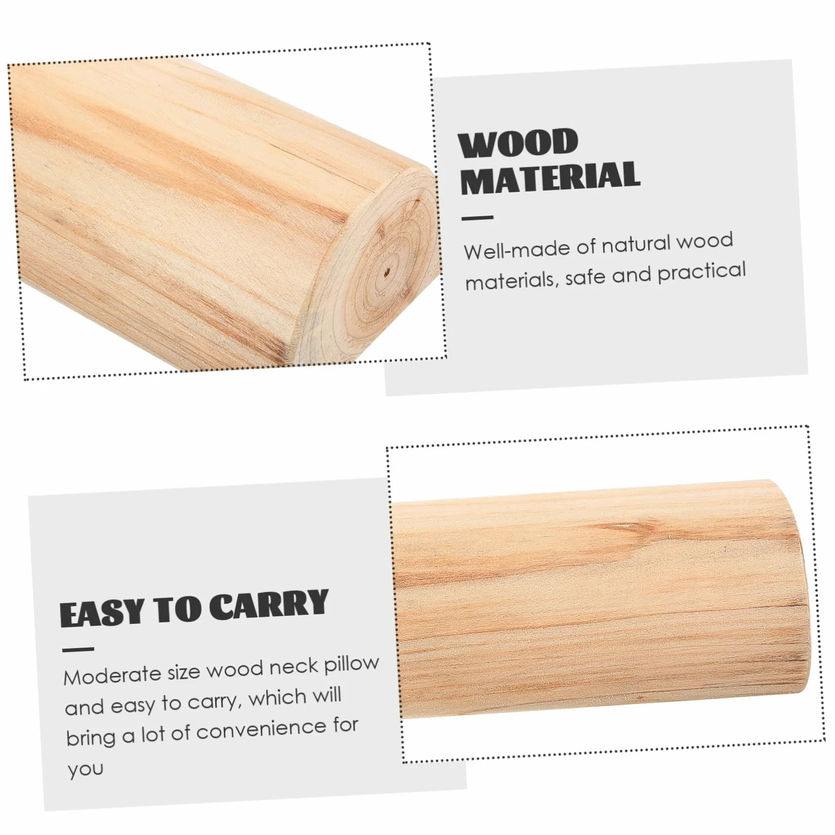 Mikinona Almohada de Madera para Masaje Cervical de 7 Cm Diseño Redondo para Uso en Sauna y Baño de Vapor