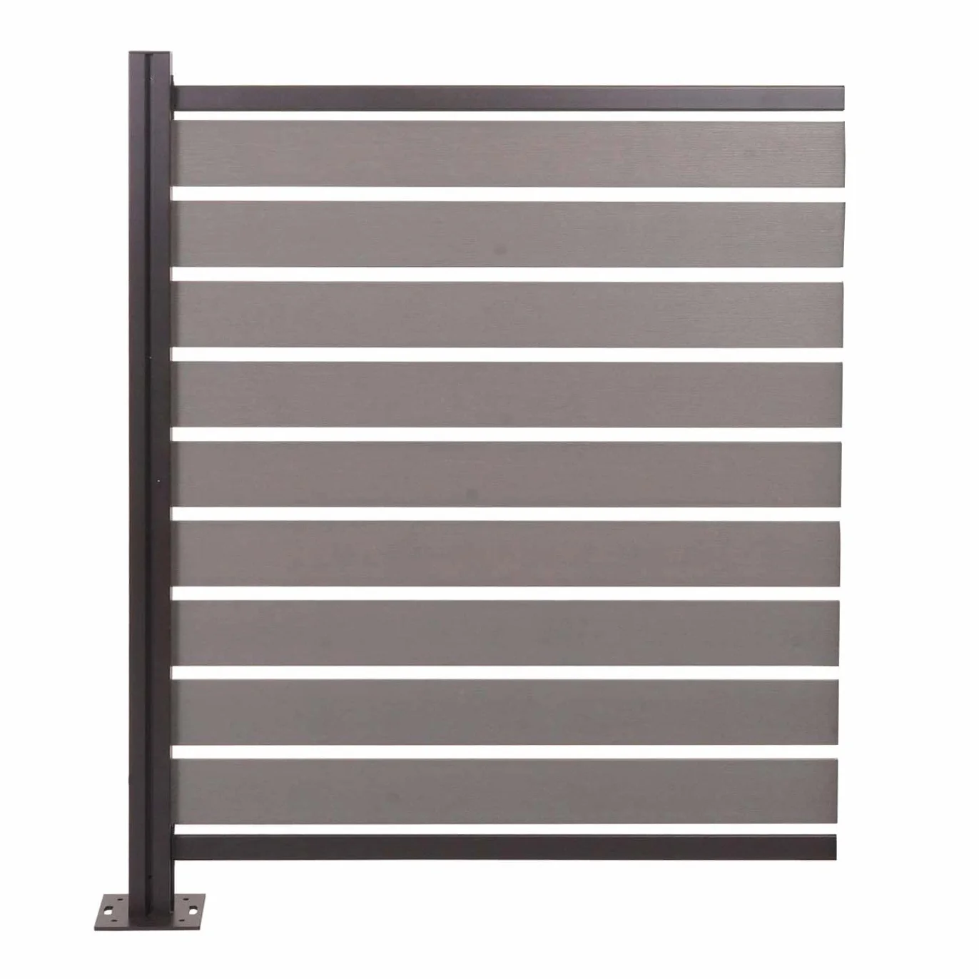 Mendler Valla de cubo de basura aluminio HWC-K57 ampliable Polywood 130x100x6 cm gris