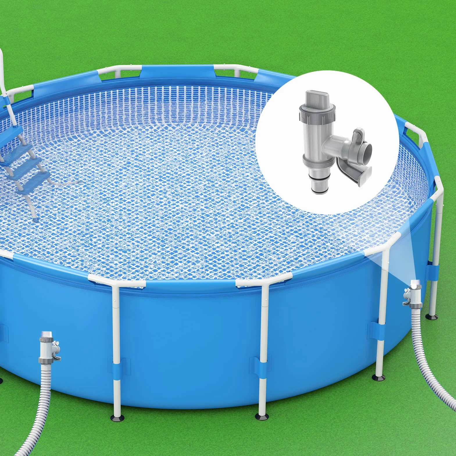 Válvula de émbolo de piscina Plus 2 en 1 repuesto para Intex/Bestway/Coleman grifo de paso