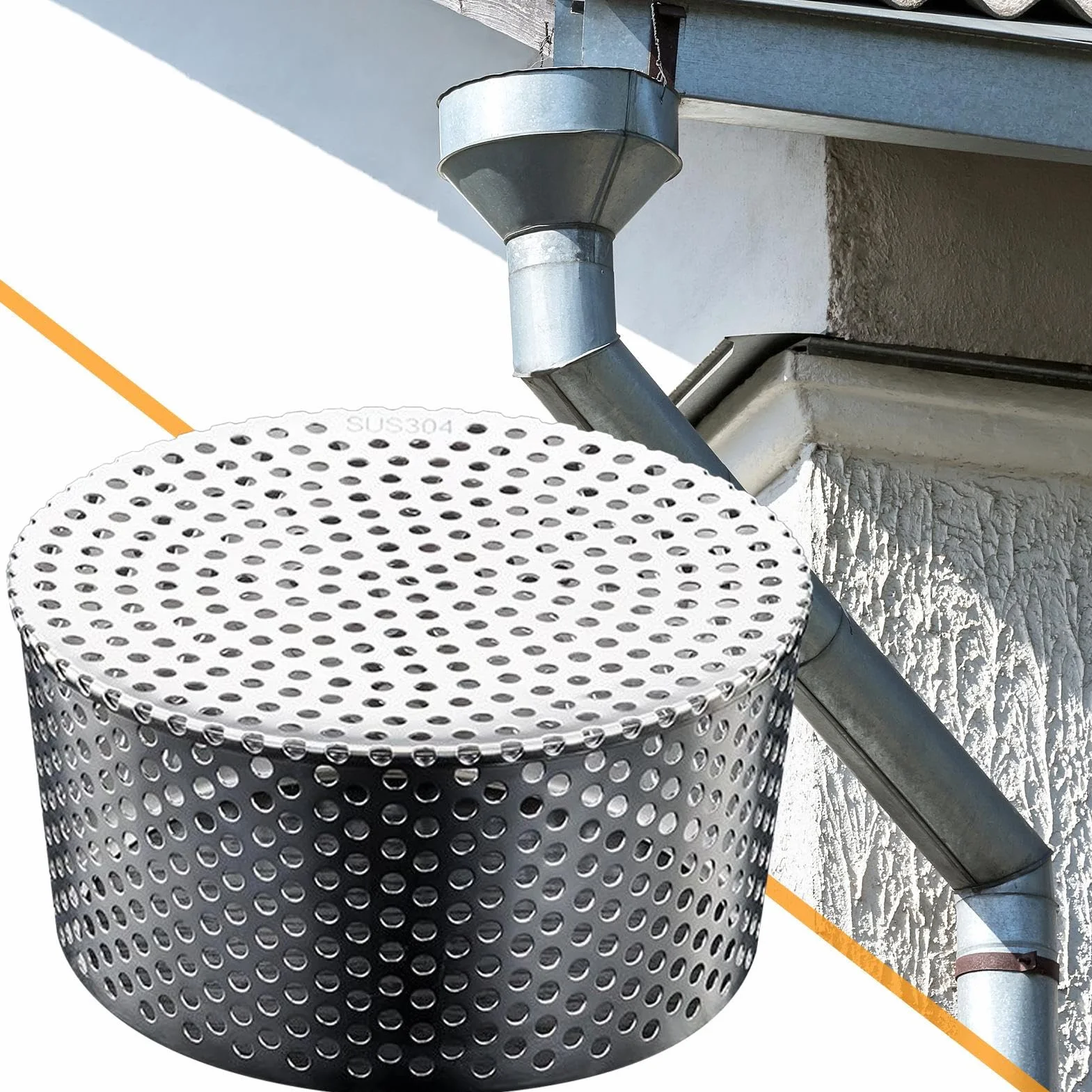 Rejilla para Bajantes Filtro de Acero Inoxidable Malla Antiatascos Cubredrenaje Exterior