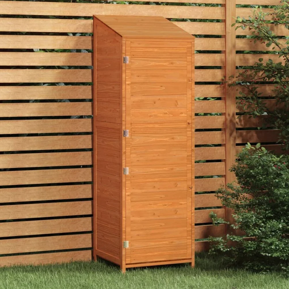 Cobertizo de jardín Madera Maciza de Abeto marrón 55x52x174,5cm