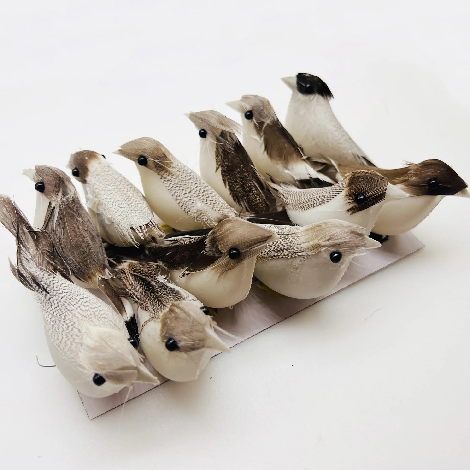 Pájaros de Imitación con Plumas, 12 Pz, Pájaro Artificial Decorativo Jardin