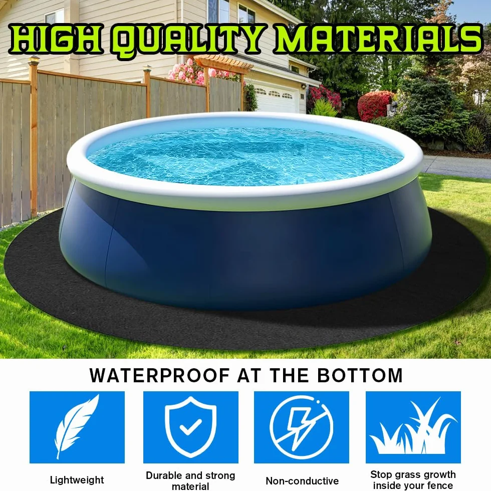 Base de Piscina Antideslizante Redonda Impermeable 370 cm Alfombra Suelo Plegable