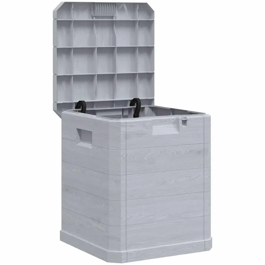 vidaXL Caja de Almacenamiento de Jardín 90 L Gris Claro