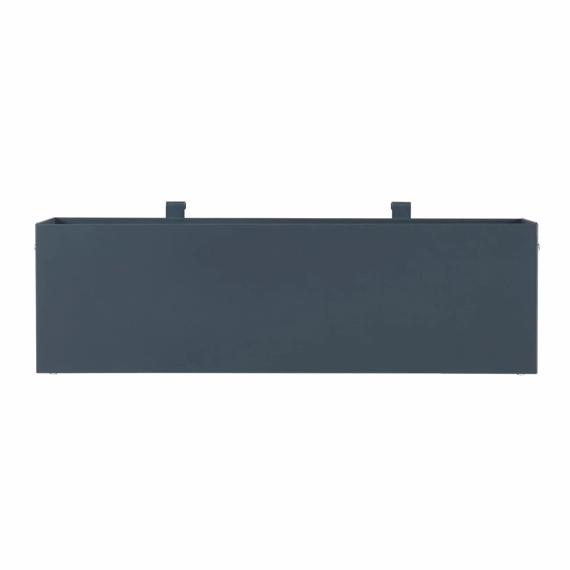 [en.casa] Jardinera Colgante con Orificios de Drenaje Macetero Exterior o Interior con 2 Ganchos para Flores Hierbas de Cocina Acero Galvanizado 50x12x15 cm - Antracita