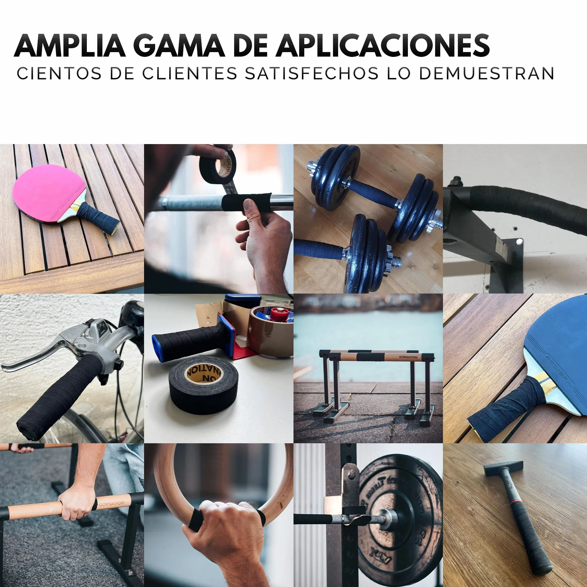 GORNATION Cinta de Agarre Antideslizante para Mancuernas, Anillas y Barras de Dominadas
